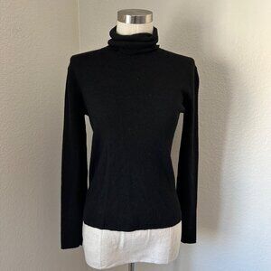 Polo Ralph Lauren Turtleneck Merino Wool Sweater Minimalist Black Sz S